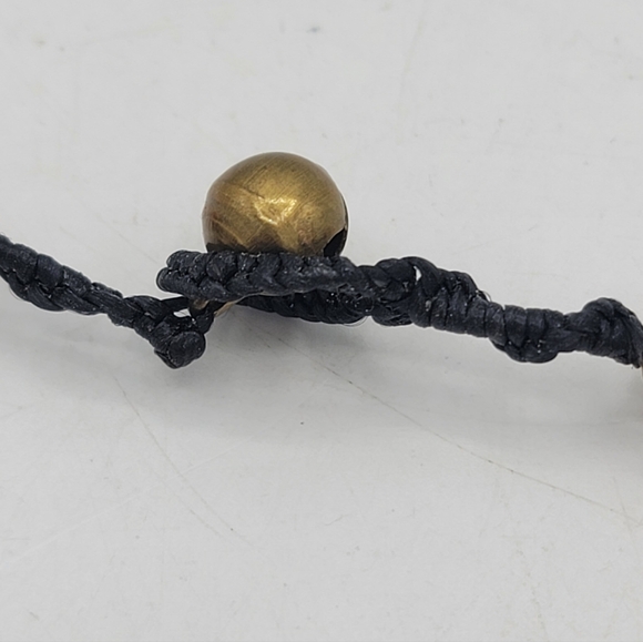 Coral Color Red Stone Chip Anklet Double Strand Gold Tone Beads Jingle Bells 11" - Picture 9 of 11